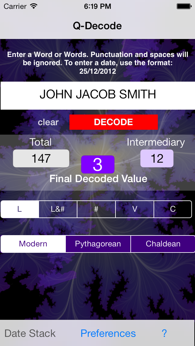 q Decode numerology decoder screenshot 1